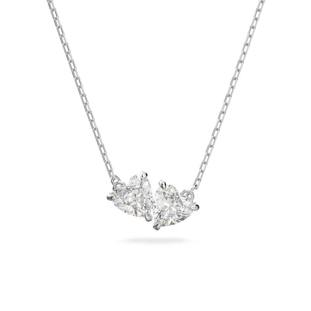 Swarovski Mesmera White Rhodium Plated Cubic Zirconia Heart Pendant Necklace