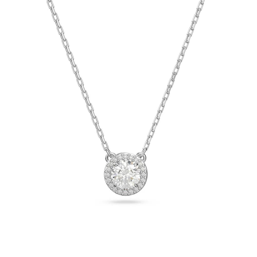 Swarovski Rhodium Plated Constella Cubic Zirconia Pave Pendant