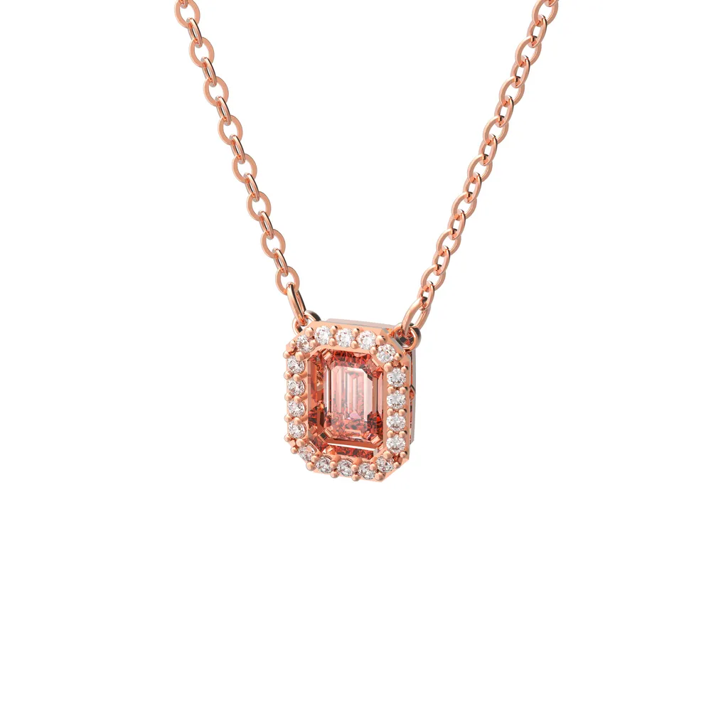 Swarovski Rose Gold Coloured Millenia Octagon Cut Cubic Zirconia Pendant