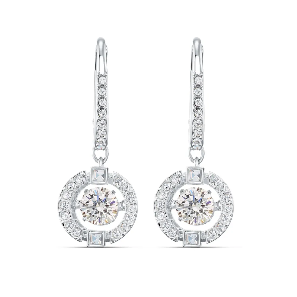Swarovski Sparkling Dance Rhodium Plated Drop Earrings