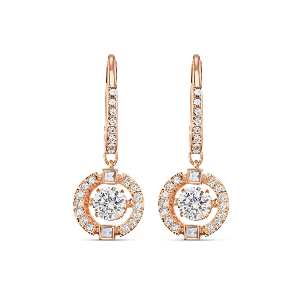Swarovski Sparkling Dance Rose Gold Coloured Drop Earrings