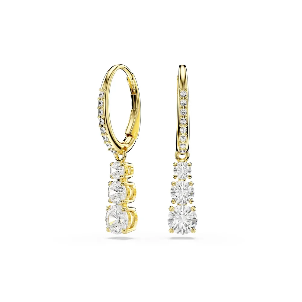 Swarovski Stilla Yellow Gold Coloured Cubic Zirconia Drop Earrings