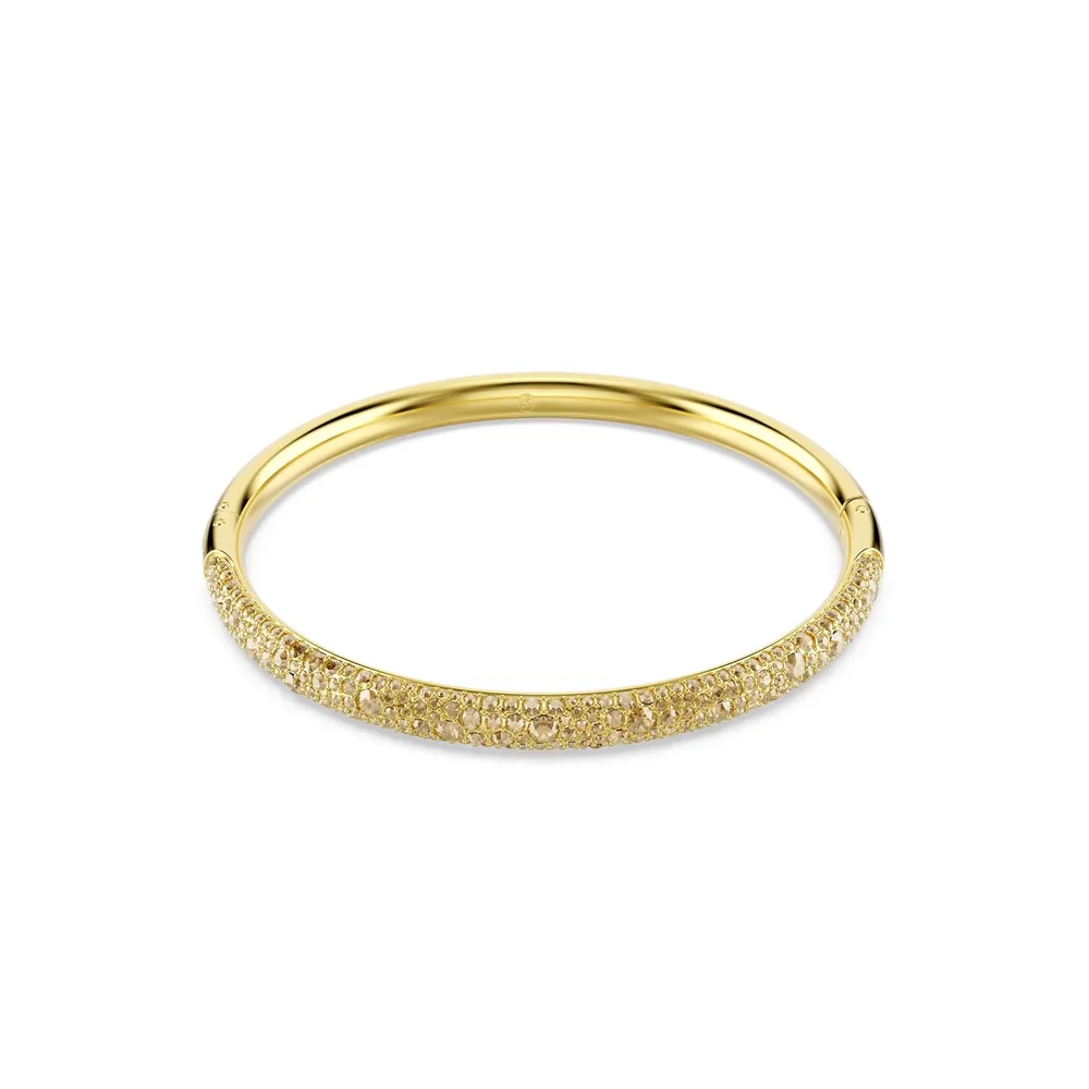 Swarovski Sublima Yellow Gold Coloured Pavé Cubic Zirconia Bangle - Size Medium