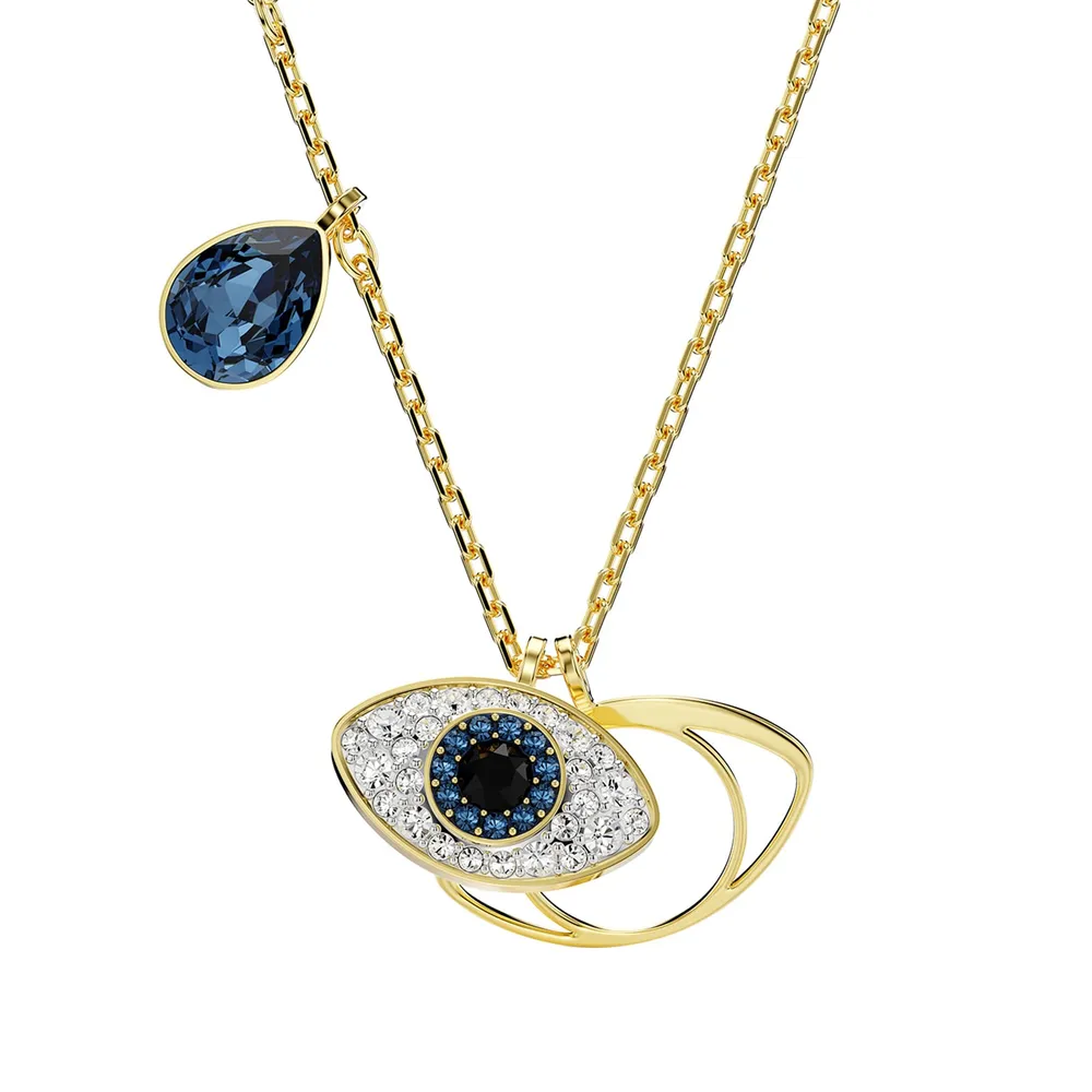 Swarovski Symblica Yellow Gold Coloured Evil Eye Pendant Necklace