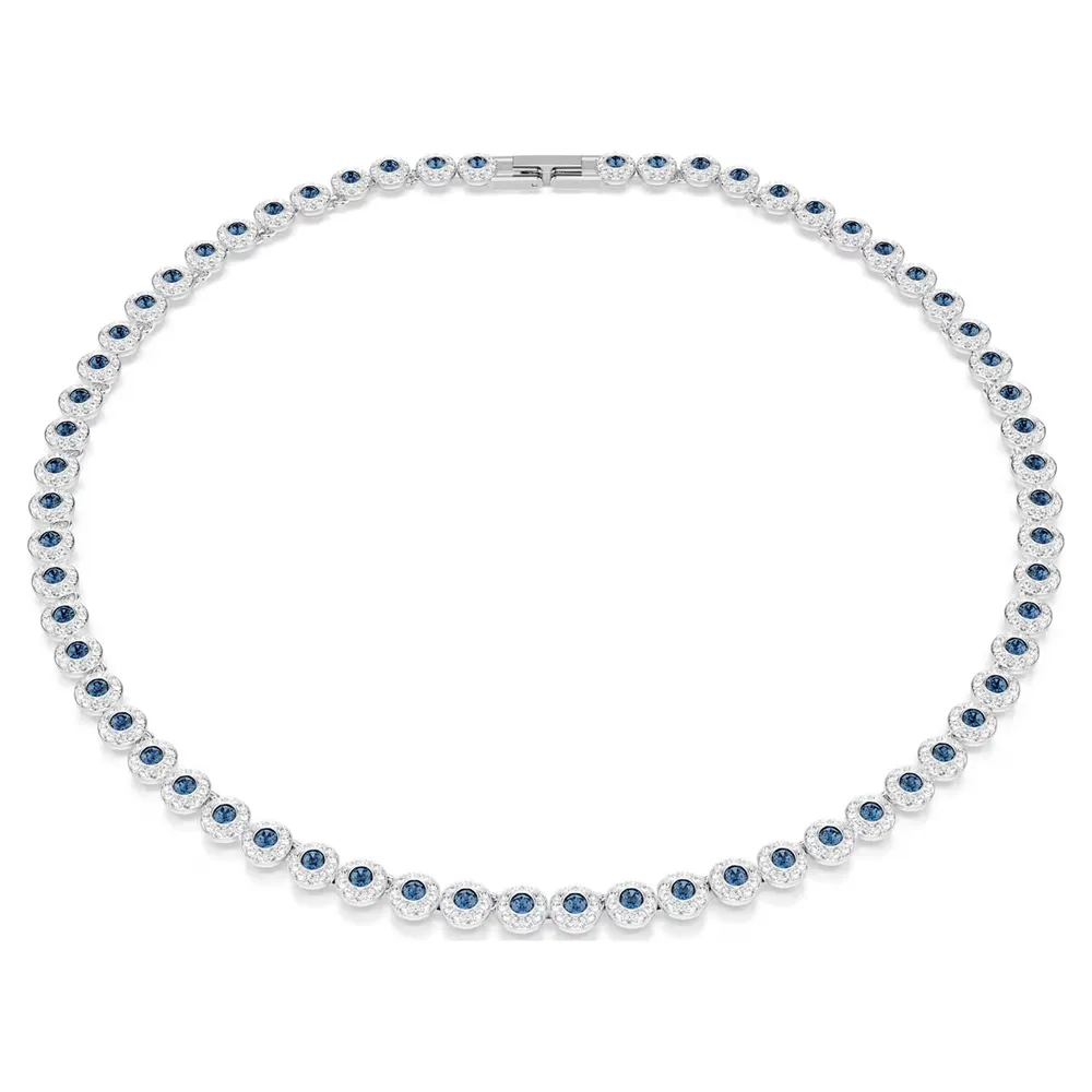 Swarovski Una Angelic White Rhodium Plated Blue & White Crystal Necklace
