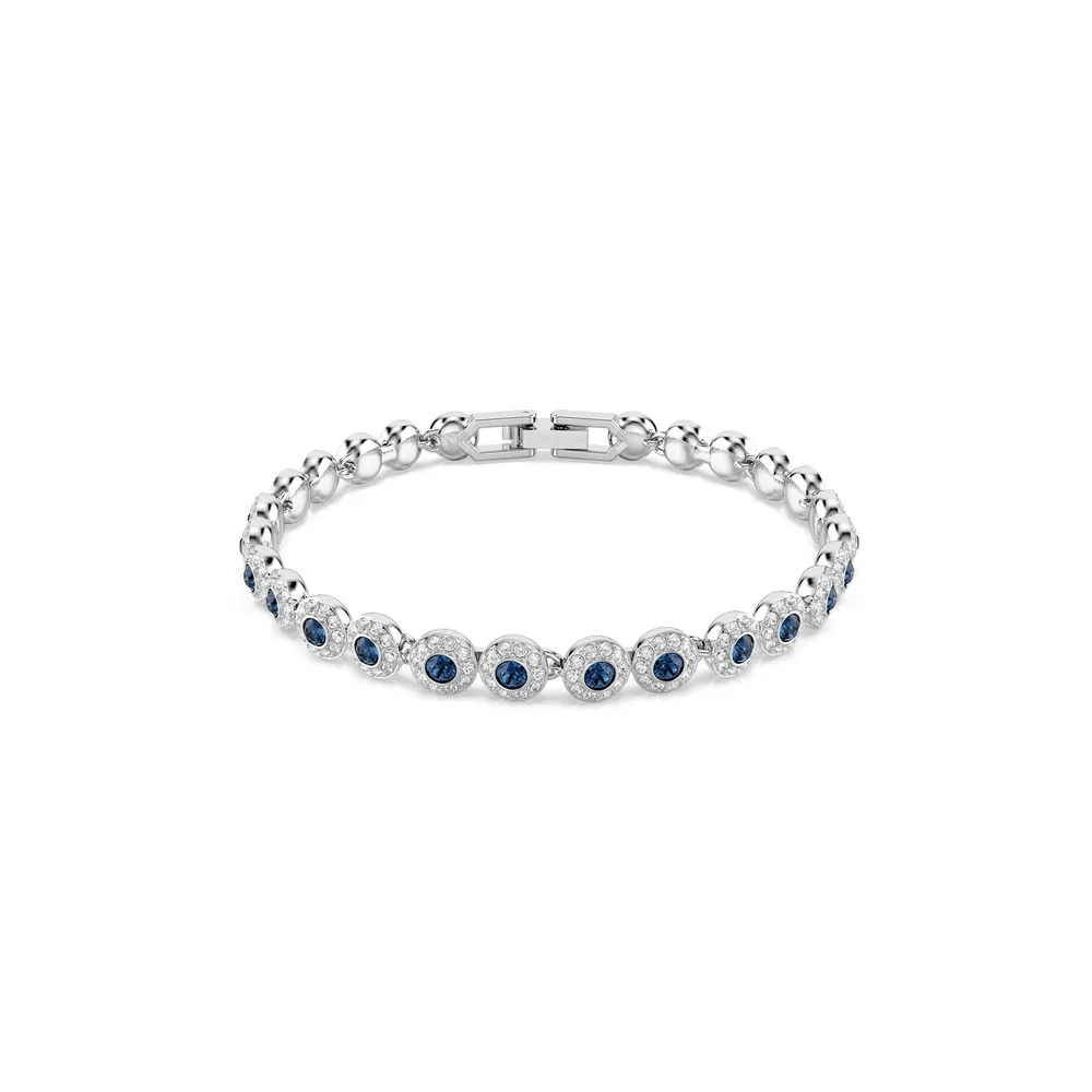 Swarovski Una Angelic White Rhodium Plated Blue Crystal Bracelet