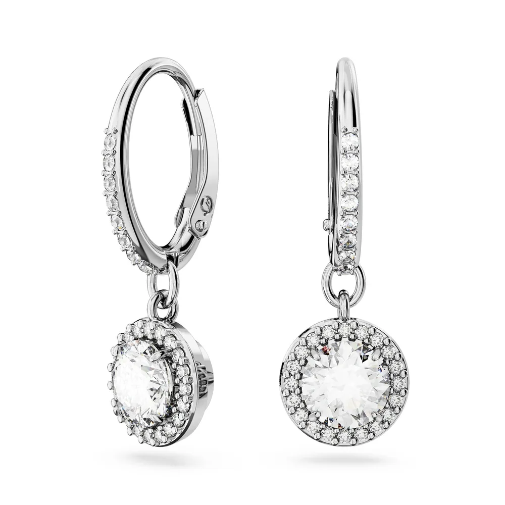 Swarovski Una Angelic White Rhodium Plated Cubic Zirconia Drop Earrings