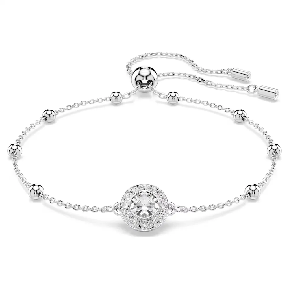 Swarovski Una Angelic White Rhodium Plated Round Cut Crystal Bracelet