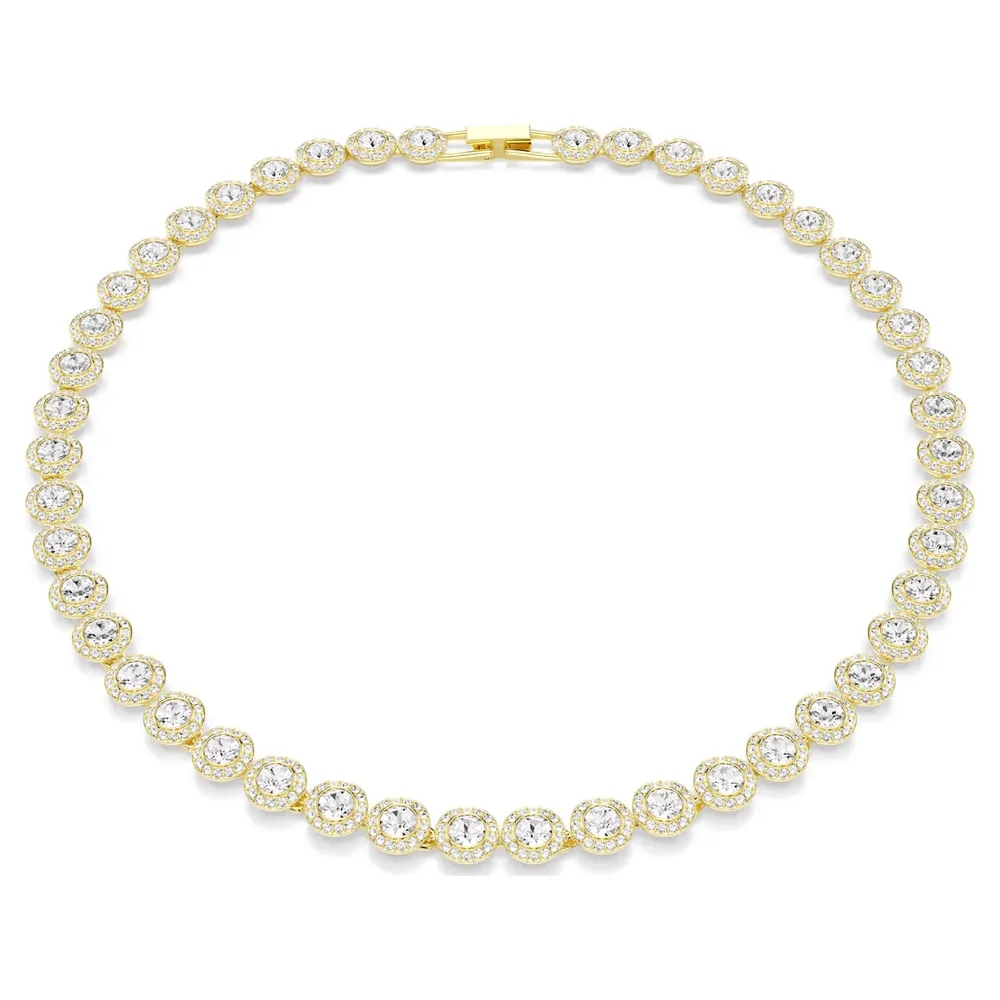 Swarovski Una Angelic Yellow Gold Coloured Round Cut Crystal Necklace