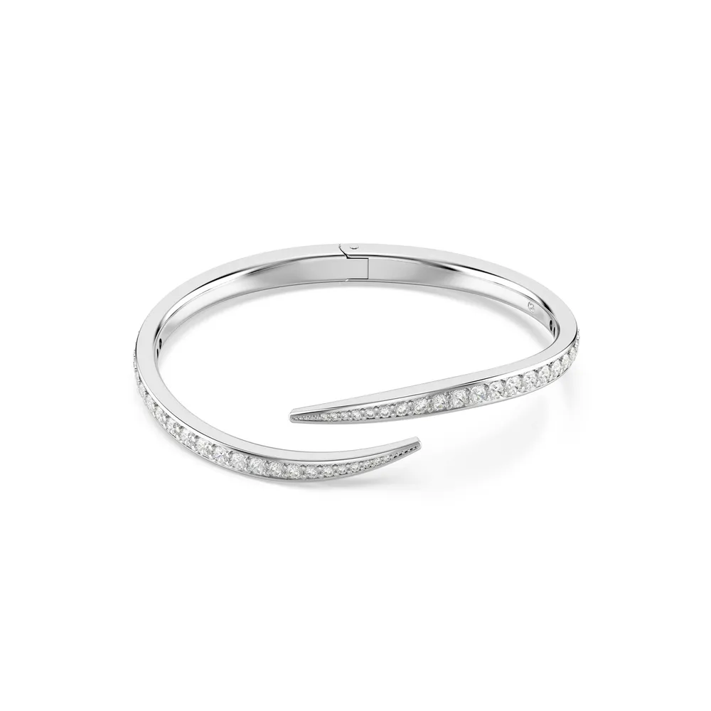 Swarovski Vienna White Rhodium Plated Round Cut Crystal Bangle