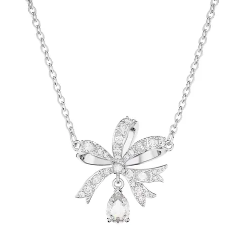 Swarovski Volta Rhodium Plated Cubic Zirconia Bow Pendant