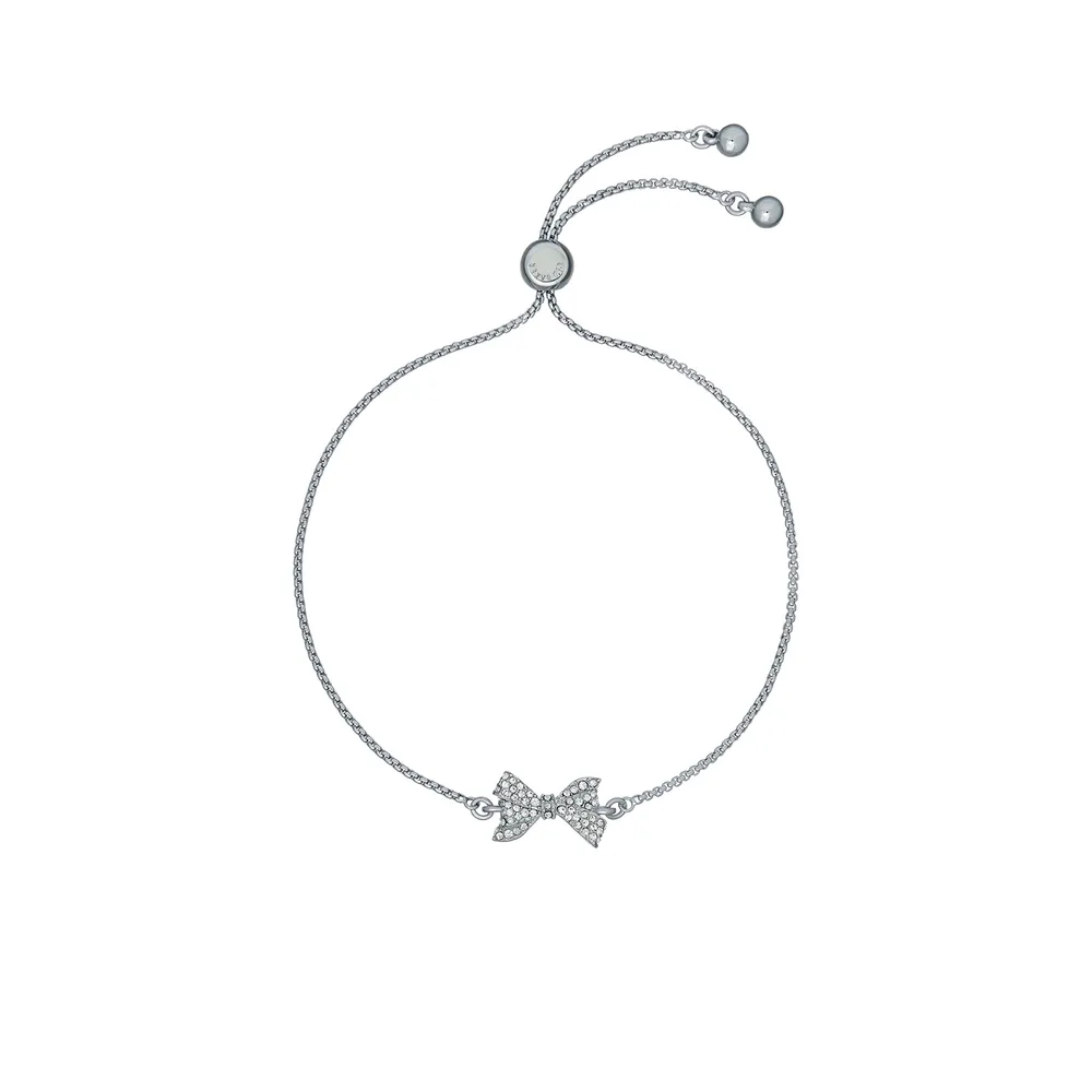 Ted Baker Barset White Crystal Bow Detail Adjustable Bracelet