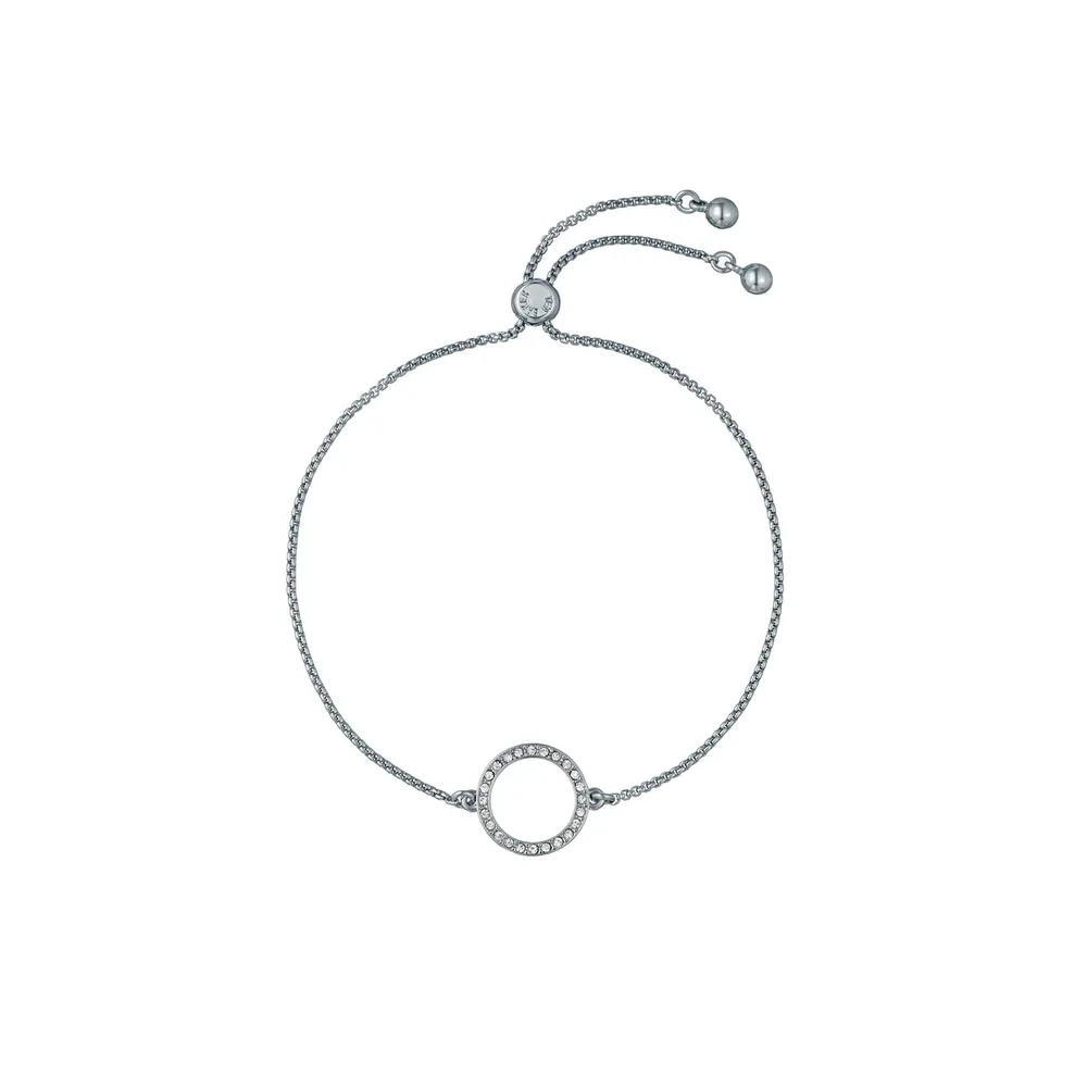 Ted Baker White Gold Coloured Heri Crystal Hoop Bracelet