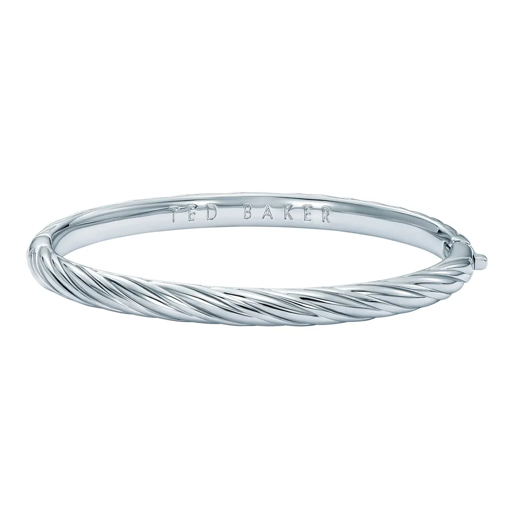 Ted Baker White Gold Coloured Melissa Twisted Bangle