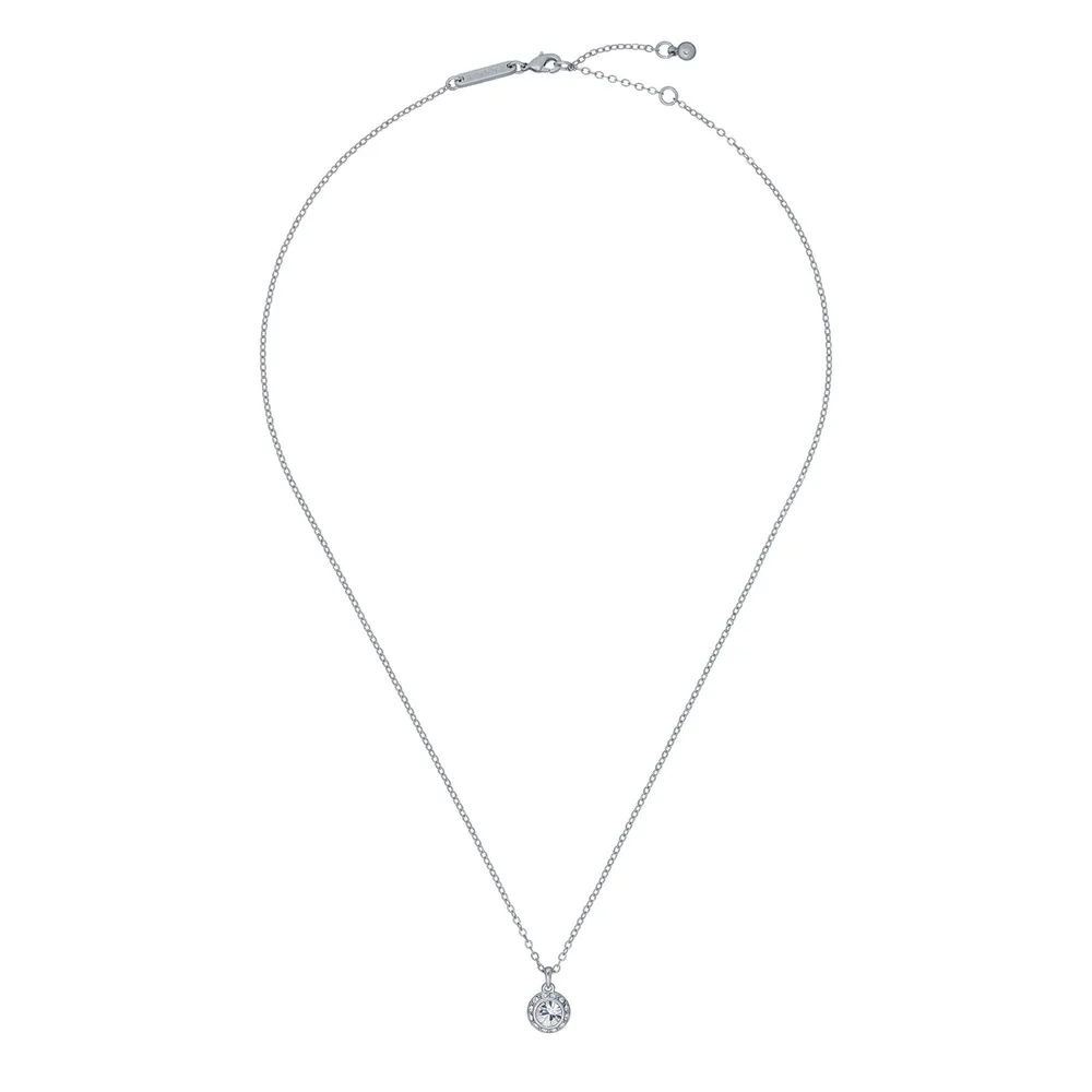 Ted Baker White Gold Coloured Soltell Cubic Zirconia Pendant Necklace
