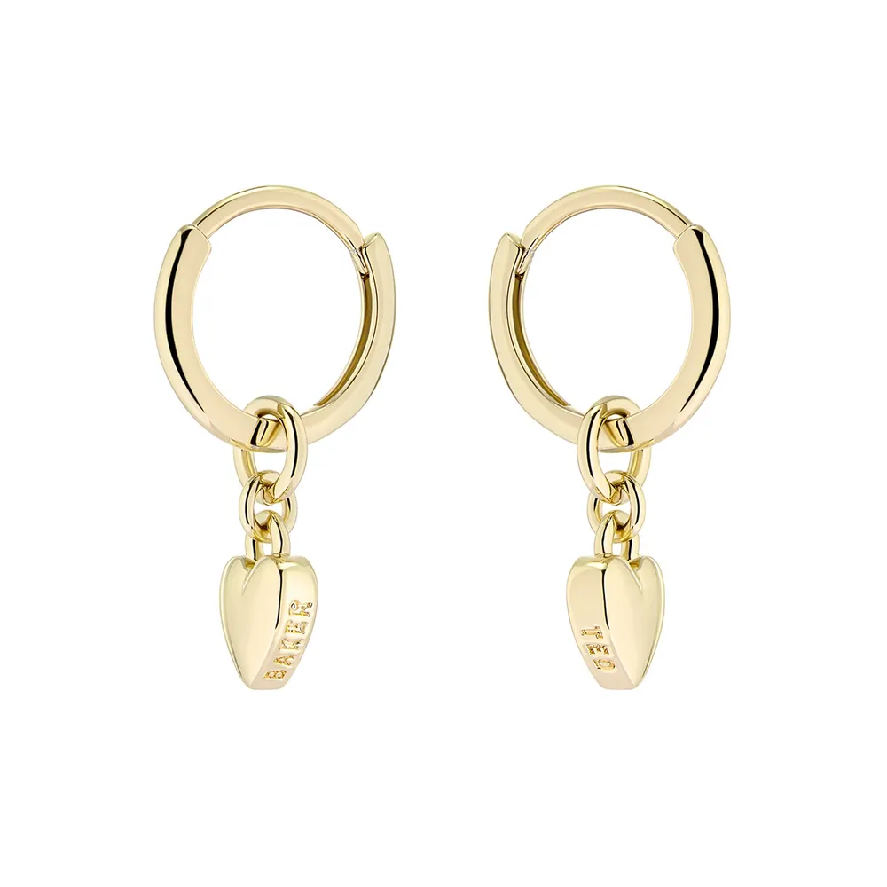 Ted Baker Yellow Gold Coloured Harrye SweetHeart Huggie Earrings