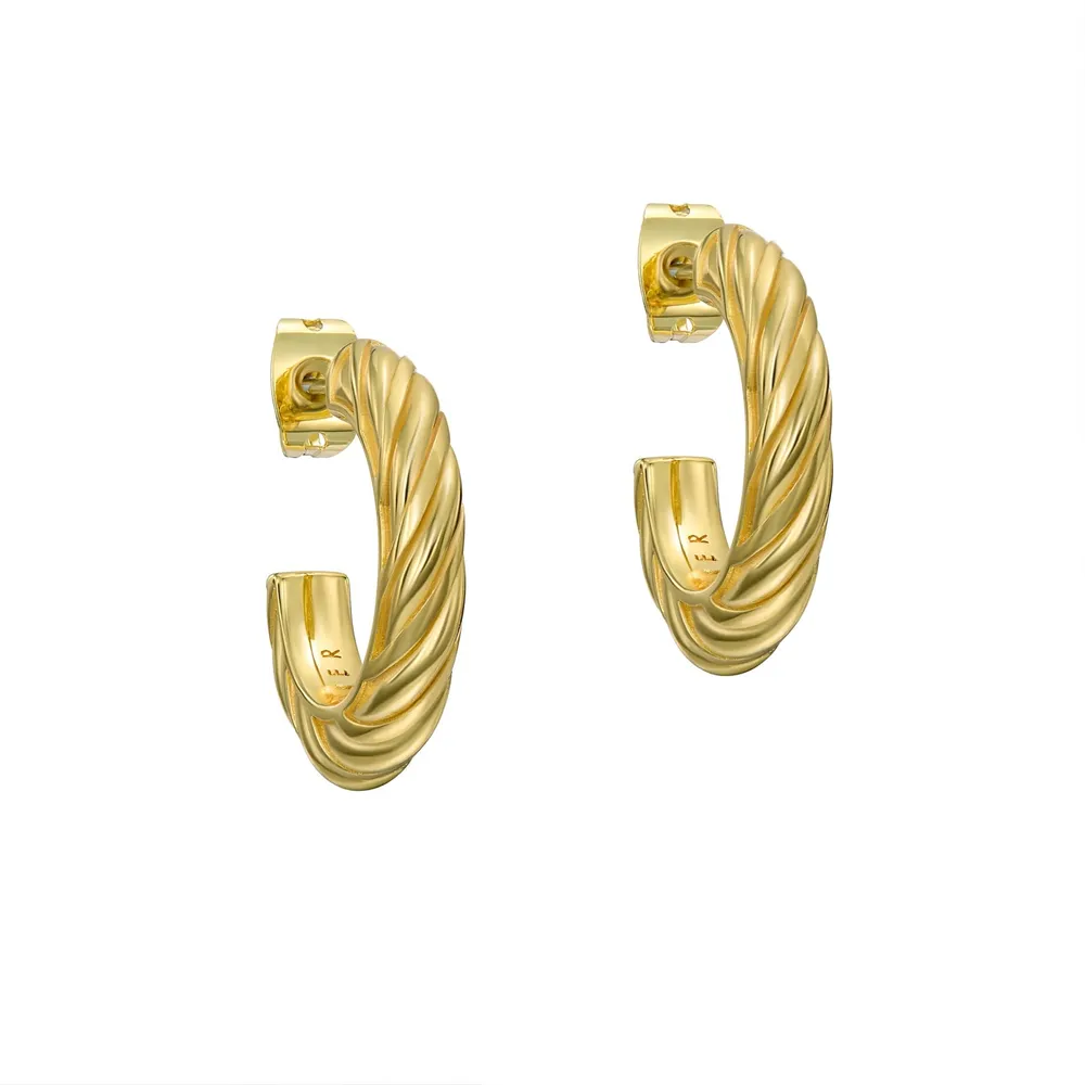 Ted Baker Yellow Gold Coloured Melanie Twisted Hoop Earrings