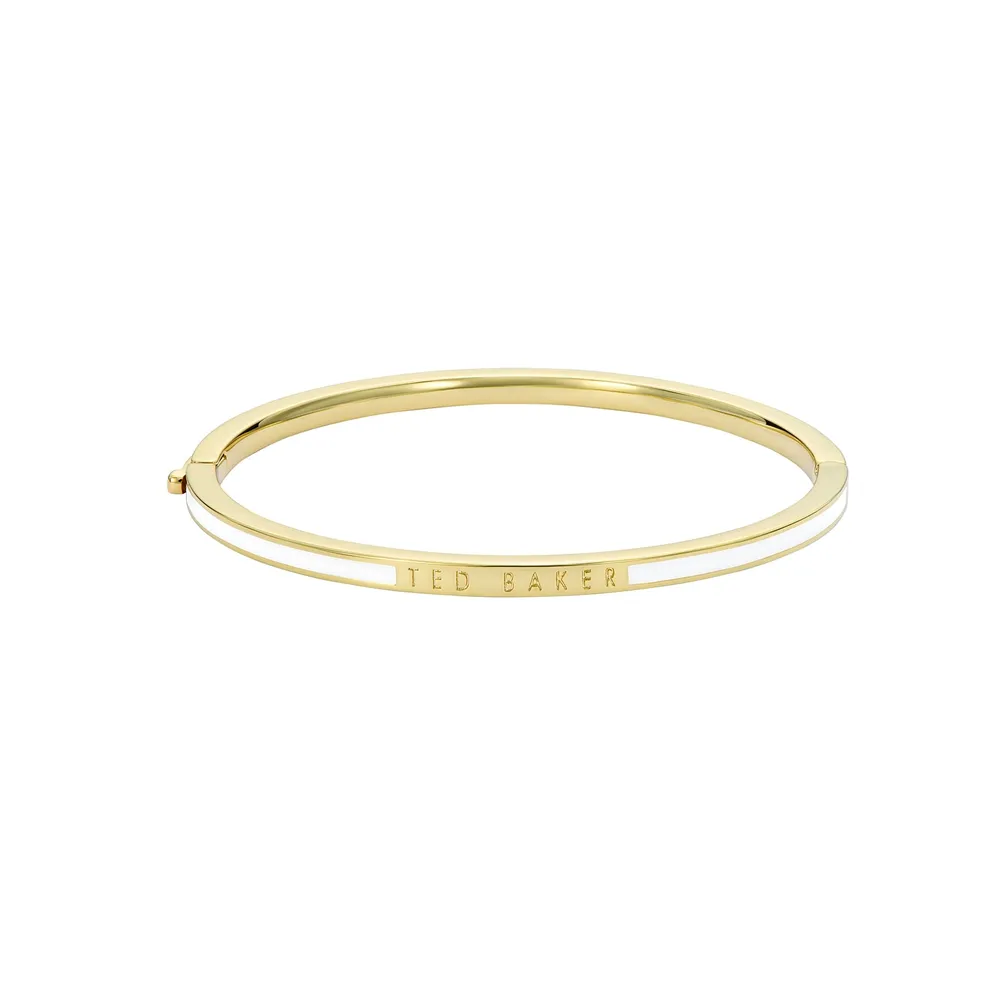 Ted Baker Yellow Gold Coloured RoleyW White Enamel Bangle