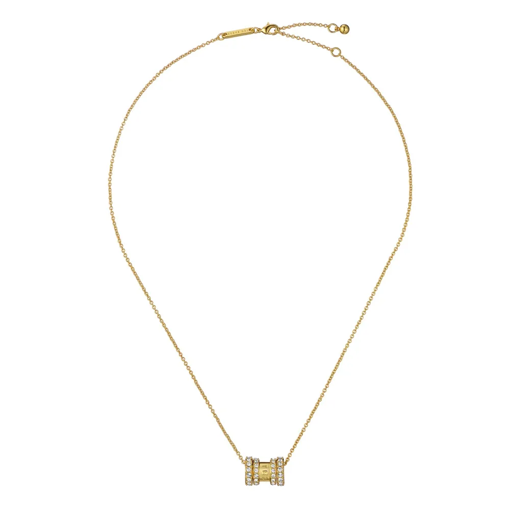 Ted Baker Yellow Gold Coloured Romie Crystal Roll Pendant Necklace