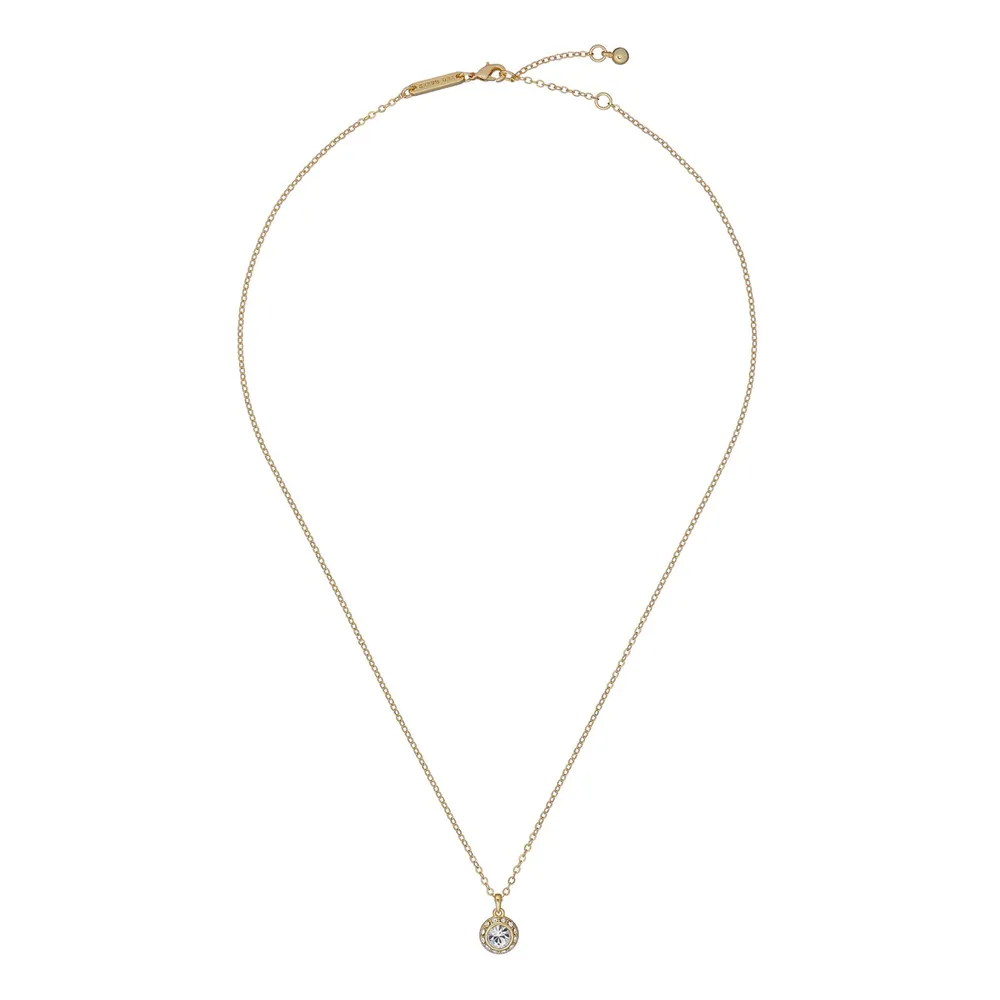 Ted Baker Yellow Gold Coloured Soltell Cubic Zirconia Pendant Necklace