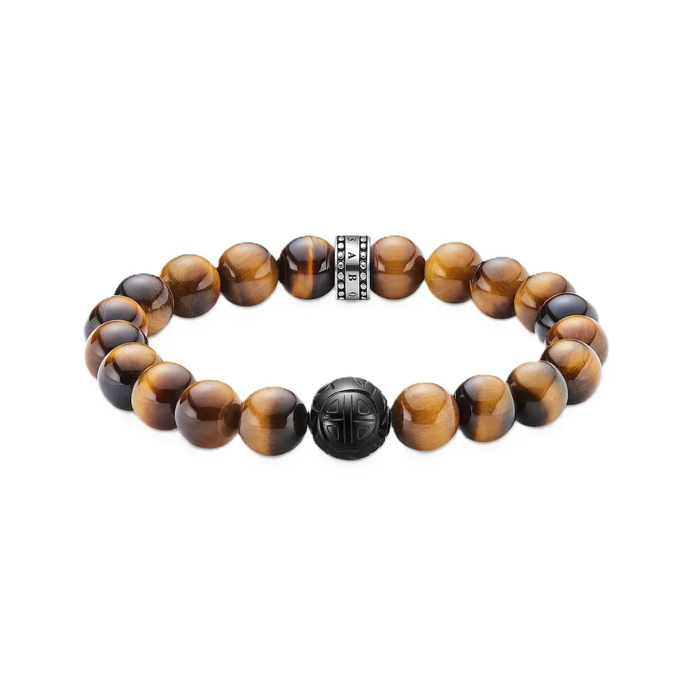 Thomas Sabo Rebel at Heart Mens Tigers Eye Bracelet - 19cm