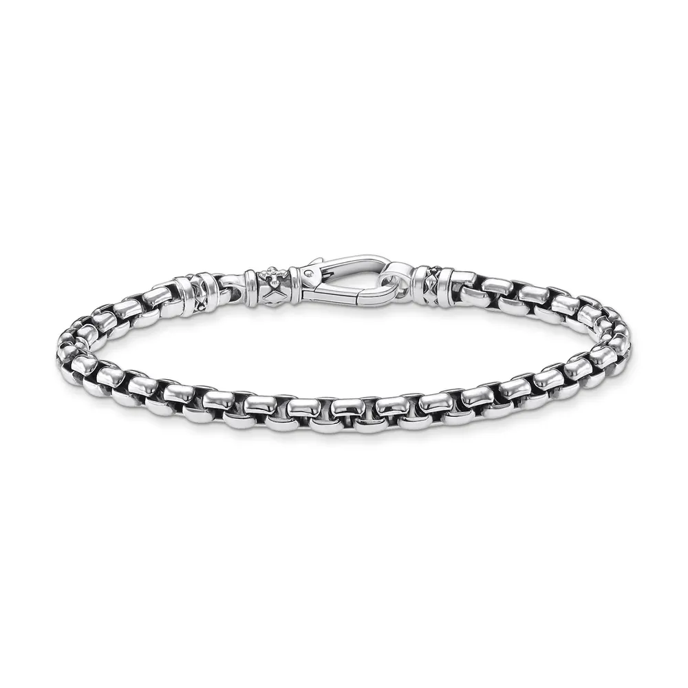 Thomas Sabo Rebel at Heart Mens Venezia Blackened Silver Bracelet - 20cm