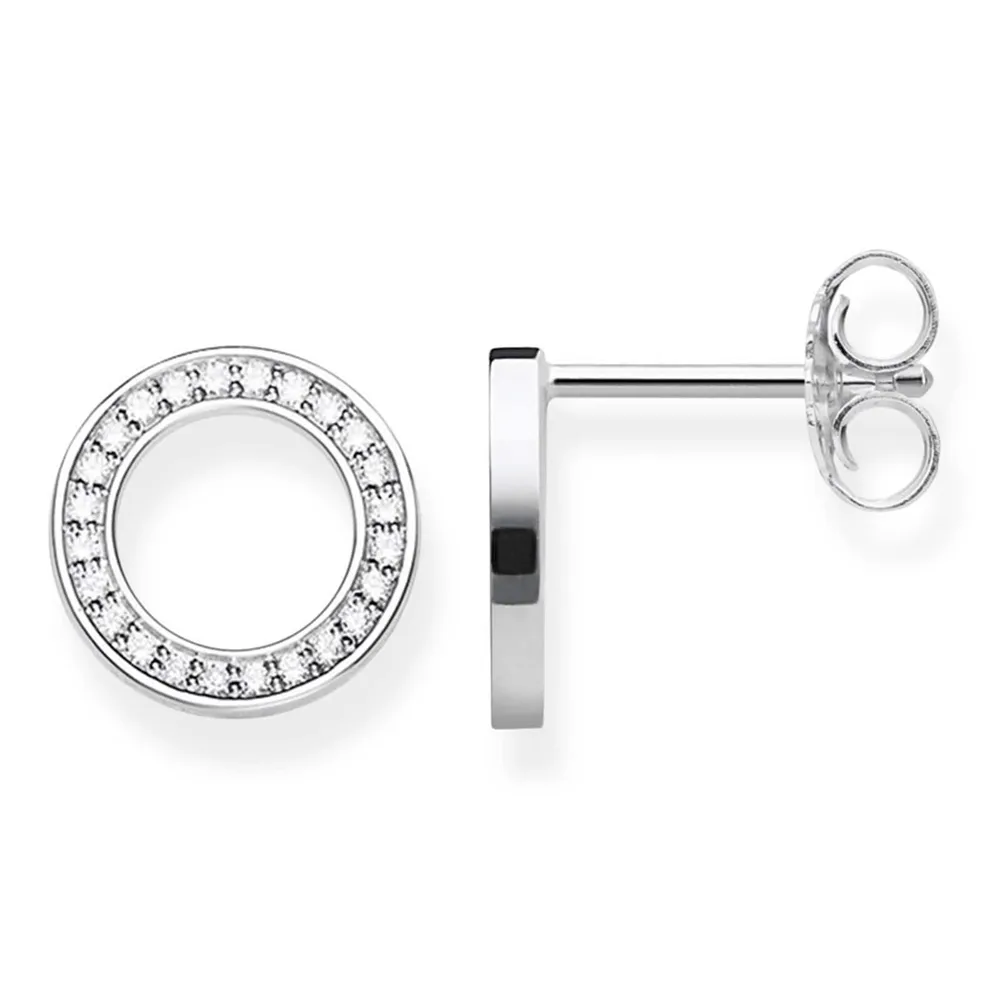 Thomas Sabo Sterling Silver Cubic Zirconia Circle Stud Earrings