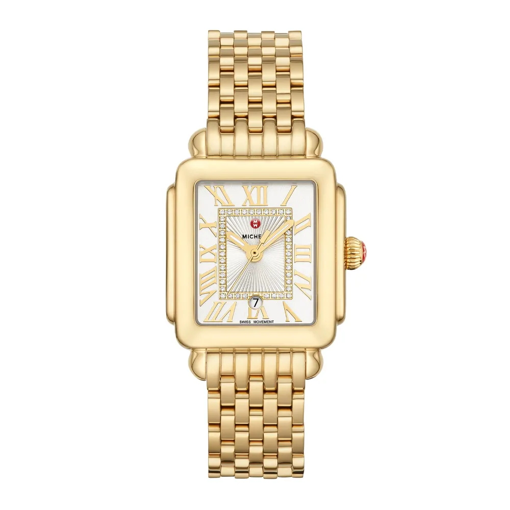 Michele Deco Madison Mid 18K Gold-Plated Diamond Dial MWW06G000014