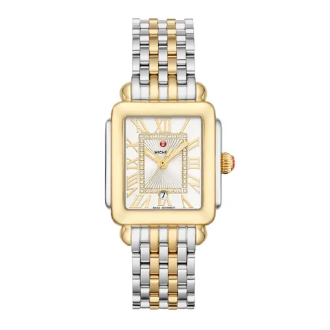 Michele Deco Madison Mid Two-Tone 18K Gold-Plated Diamond Dial