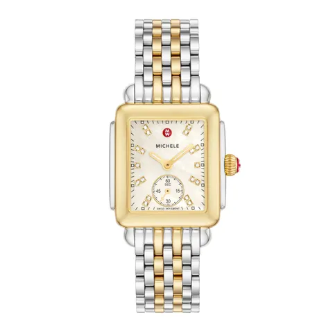 Michele Deco Mid Two-Tone 18K Gold-Plated Diamond Dial