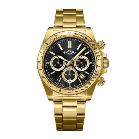 Rotary Sport Chronograph Gold PVD Black