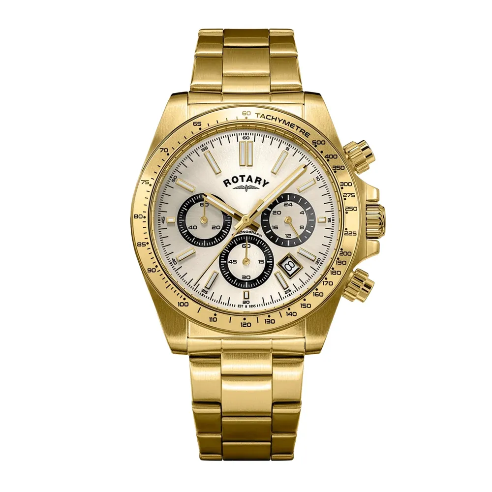 Rotary Sport Chronograph Gold PVD White RGB10102/01