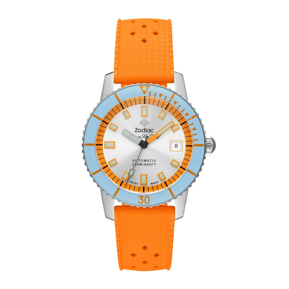 Zodiac Compression Diver Automatic Orange Rubber ZO9304H