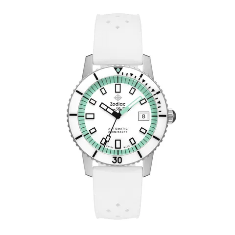 Zodiac Compression Diver Automatic White Rubber