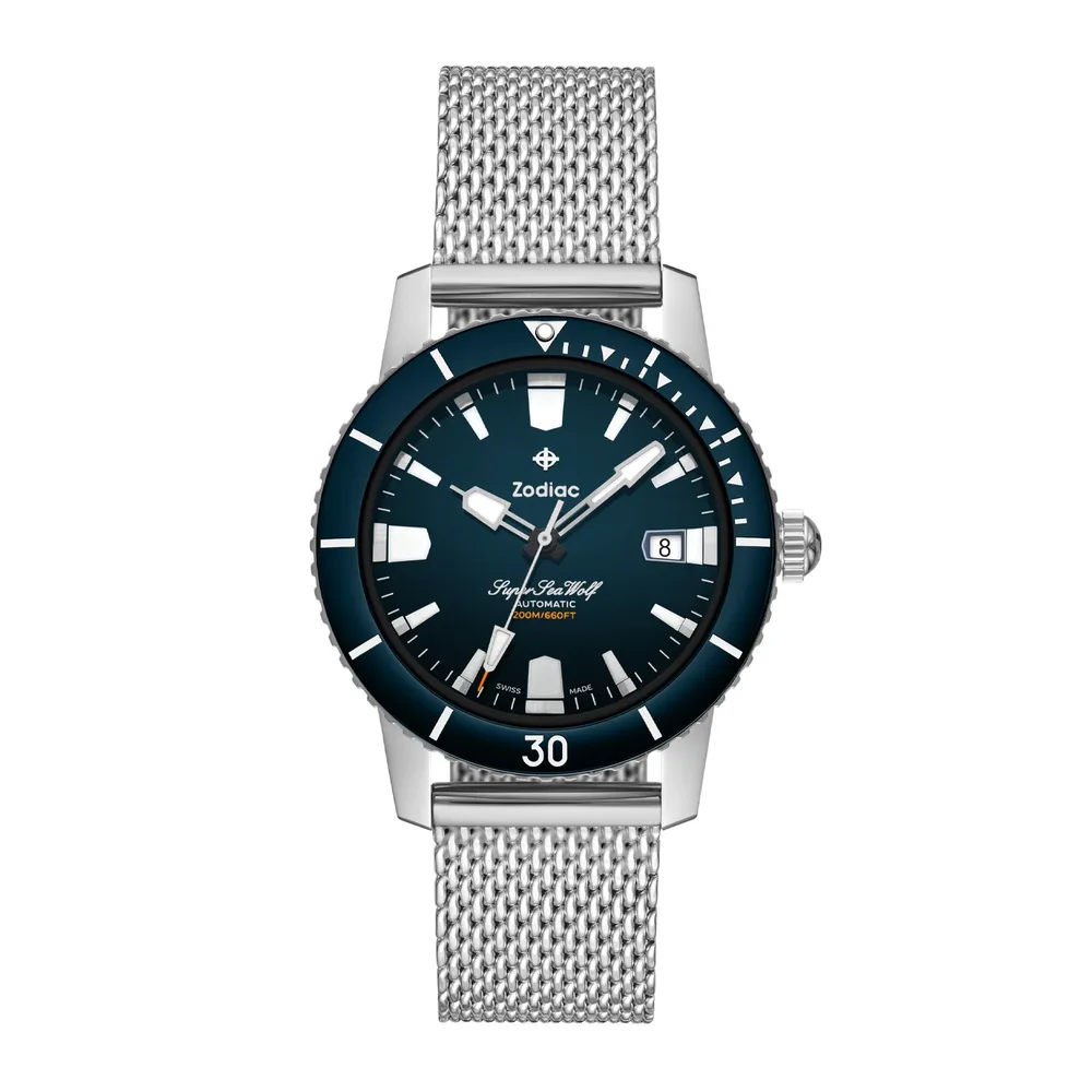 Zodiac Super Sea Compression Diver Blue Dial Stainless Steel ZO9320