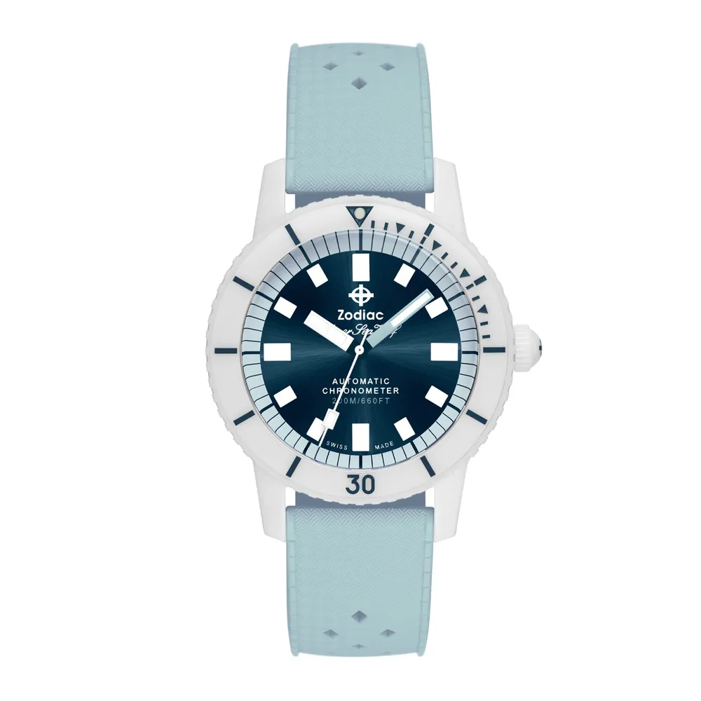 Zodiac Super Sea Wolf Ceramic Compression Diver Automatic Rubber Strap ZO9590