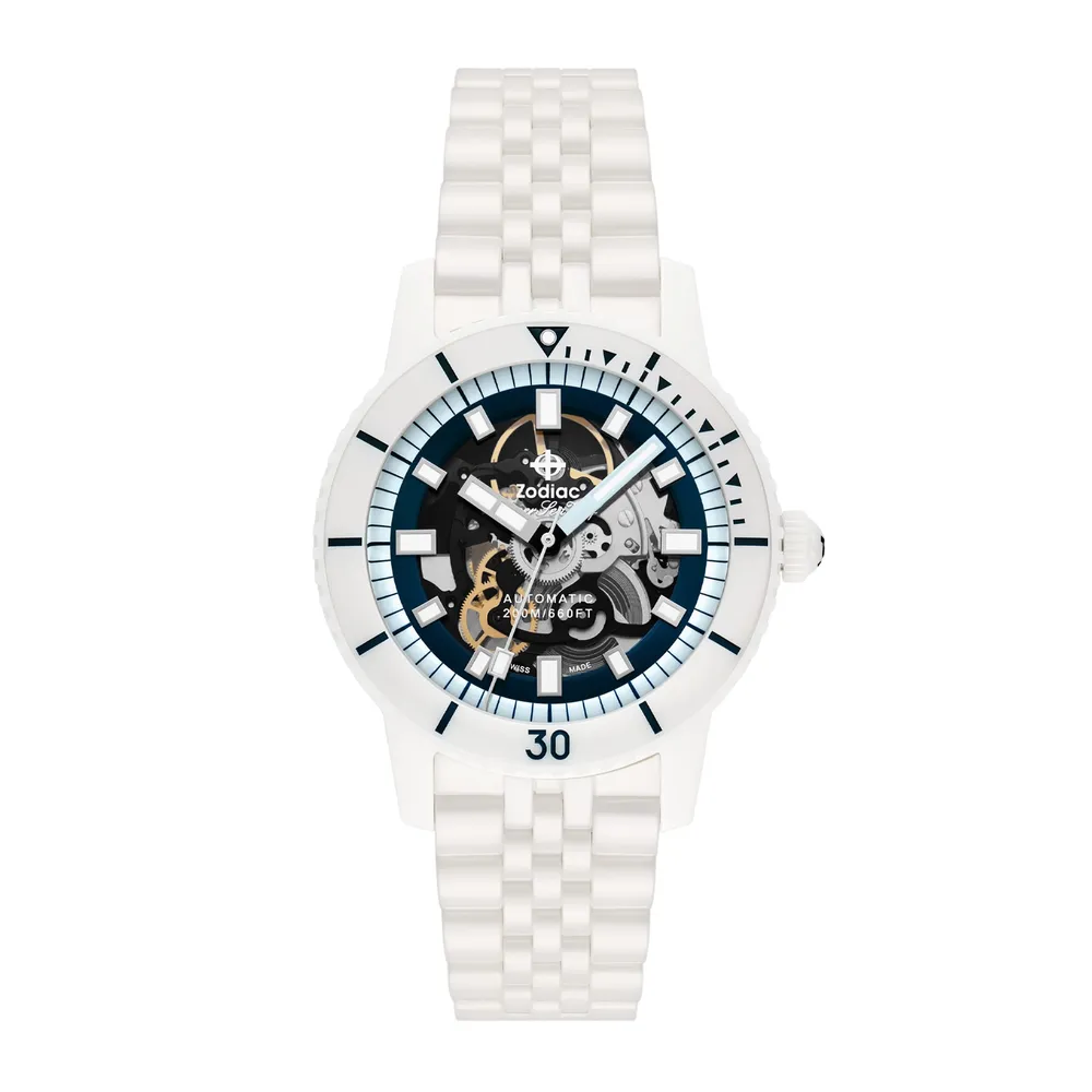 Zodiac Super Sea Wolf Ceramic Compression Diver Automatic Rubber Strap ZO9594