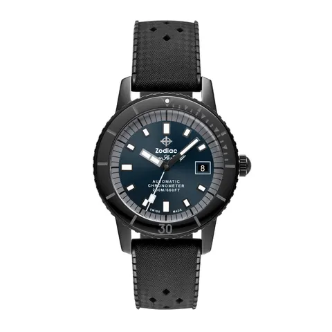 Zodiac Super Sea Wolf Ceramic Compression Diver Automatic Rubber Strap