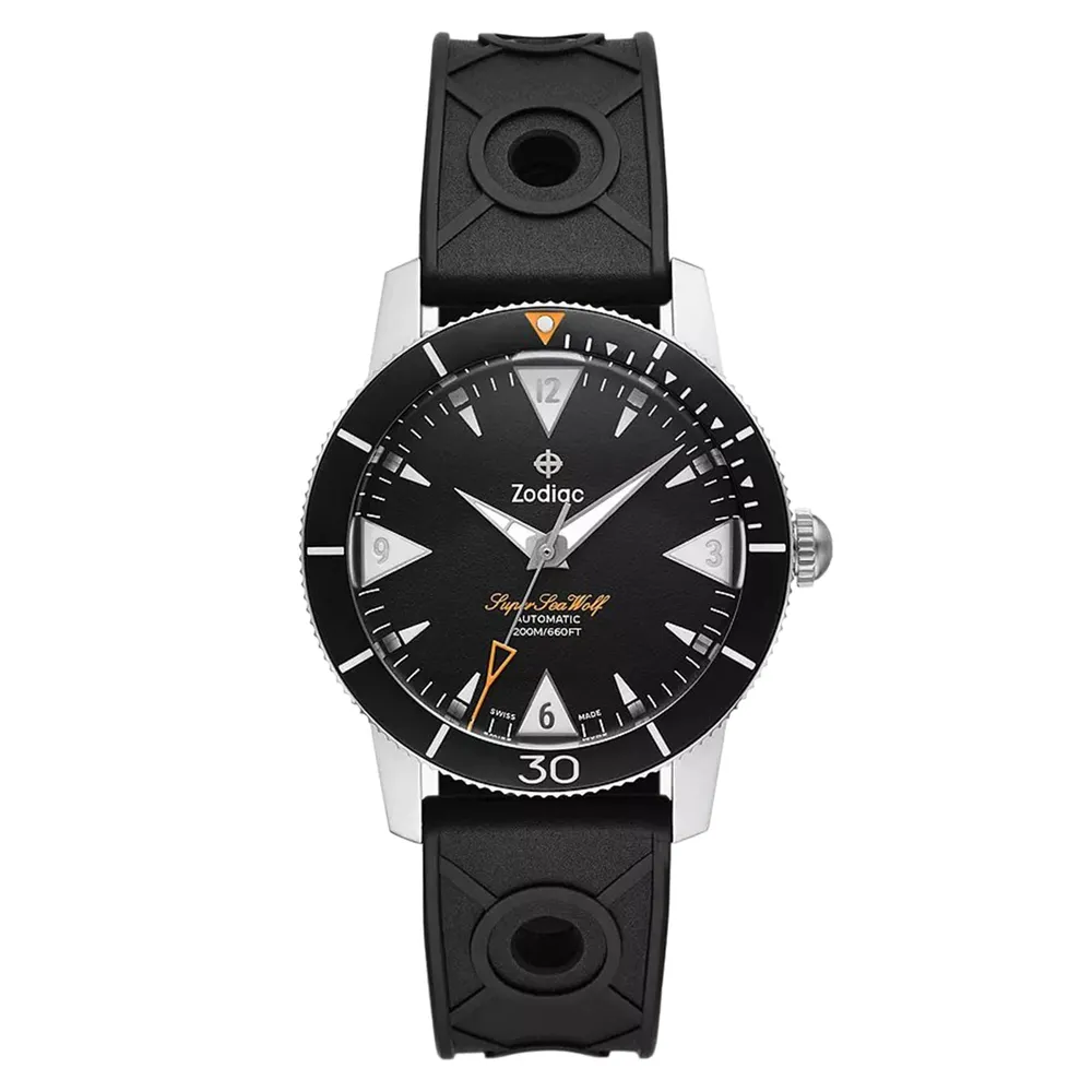 Zodiac Super Sea Wolf Skin Diver Automatic Rubber Strap ZO9214H