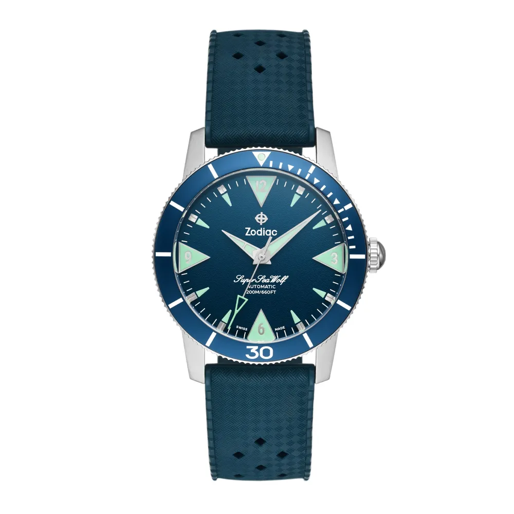 Zodiac Super Sea Wolf Skin Diver Automatic Rubber Strap ZO9217
